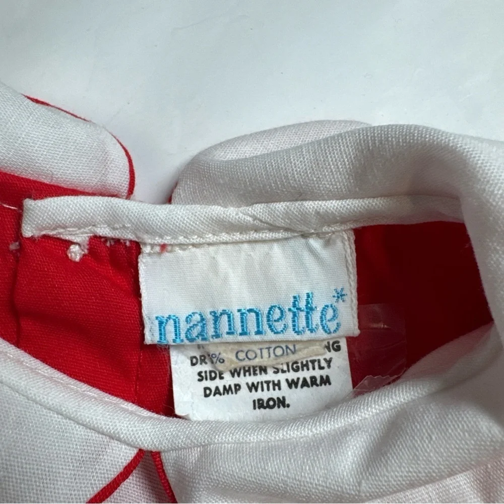 Vintage Nannette Vibrant Red and White Apparel
